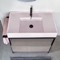 Pink Sink Bathroom Vanity, Floor Standing, Modern, Grey Oak, 35